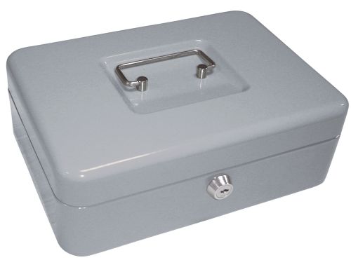 Cofre com bandeja para moedas q-connect 250x90x180 mm prata , Q-connect , 37661 , 5705831033245